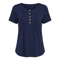 thumbnail image 5 of CALAFEBILA Women Summer Tops Casual Solid Color Shirts for Women Short Sleeve V Neck T-shirts, 5 of 8