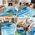 thumbnail image 6 of Area Rug 72×108in, Abstract Surfboard Summer Surfing Palm Tree Floor Carpet Living Room Rug, Blue Wood Grain Non-Slip Welcome Mat Indoor Rugs for Bedroom Dining Room, 6 of 9