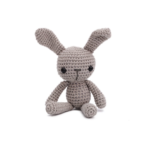 Cream Small Long-Legged Bunny Handmade Amigurumi Stuffed Toy Knit Crochet Doll VAC