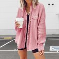 thumbnail image 4 of Bolsillos Chaqueta casual Mujer básica Camisas de punto tipo gofre Traje de vacaciones de manga larga, 4 of 9