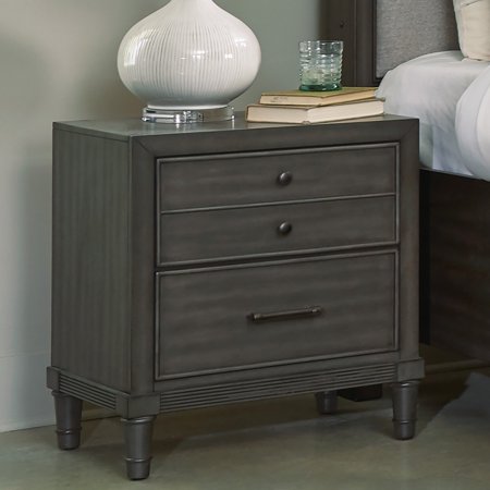 Lexicon Wittenberry 26.5 2-drawer Traditional Wood Nightstand in Gray