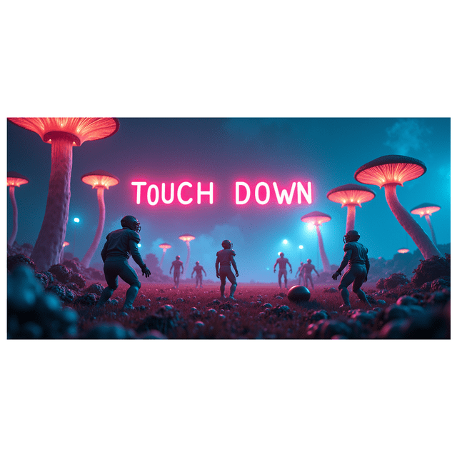 Football Themed Neon Touchdown Banner, Futuristic Backdrop Decor, Stadium Party Supplies, Sports Event Decorations, Photo Booth Backgrounds, Fan Gatherings