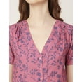 thumbnail image 6 of Moomaya V-Neck Printed Tops For Women, Button Down Short Sleeve Crop Top Blouse, 6 of 8
