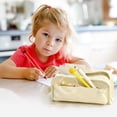 thumbnail image 1 of Aqestyerly Canvas Pencil Bag, Large Capacity Standing Pencil Case for Students, 1 of 7