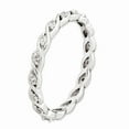 thumbnail image 3 of Solid 925 Sterling Silver Stackable White Topaz Ring Eternity Band Size 9, 3 of 6