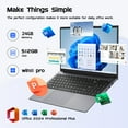 thumbnail image 6 of 15.6" Laptop,24GB RAM 512GB SSD,Windows 11 Pro,Intel Core i3(Up to 3.4GHz),Business NoteBook Computer,Microsoft Office 365,FHD 16:9 Display, 6 of 9