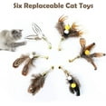 thumbnail image 3 of XINQIHANG Cat Insect Feather Toys Replacement Cat Toy Wand Refills, 6 Pieces Natural Insect Cat Toy Feathers Refill, Interactive Cat Teaser Wand Attachments, with Bell, 3 of 7