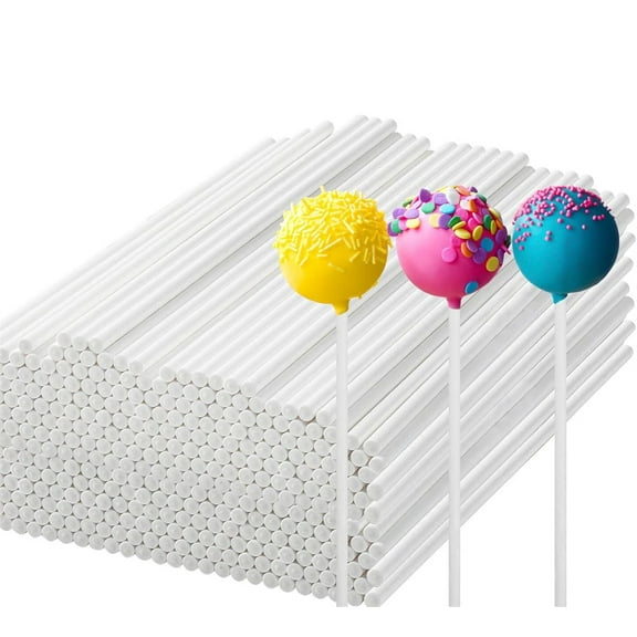 4 Inch White Lollipop Sticks,Bexikou 200 Pieces Paper Lollipop Sticks,Paper Candy Sticks for Cake,Candy,Chocolate,Cookie,Dessert