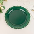 thumbnail image 5 of Efavormart 10 Pack | 10" Hunter Emerald Green With Gold Vintage Rim Hard Plastic Dinner Plates With Embossed Scalloped Edges, Disposable Party Plates, 5 of 11