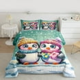 thumbnail image 2 of Manfei Kawaii Penguin 3 Pieces Queen Comforter Set for Preppy Kids Children,Merry Christmas Ultra Soft Bedding Sets,Happy Xmas Bedding Comforter Set,Ultra Soft Home Decor,Reversible, 2 of 8