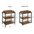 thumbnail image 4 of ZXNYH Industrial Bar Cart for The Home, Serving Cart with Wheels and Handle, 3-Tier Beverage Cart with Removable Tray and Storage Shelves for Living Room Kitchen, Greige and Black, 4 of 6