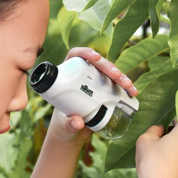 Pocket Microscope For Kids, Portable Handheld Mini Microscope Toy, Kids Microscope With LED Light 60X-120X