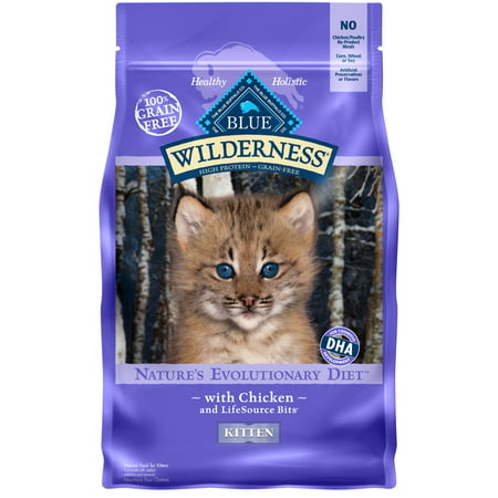 Blue Buffalo Wilderness High Protein Grain Free, Natural Kitten Dry Cat Food, Chicken