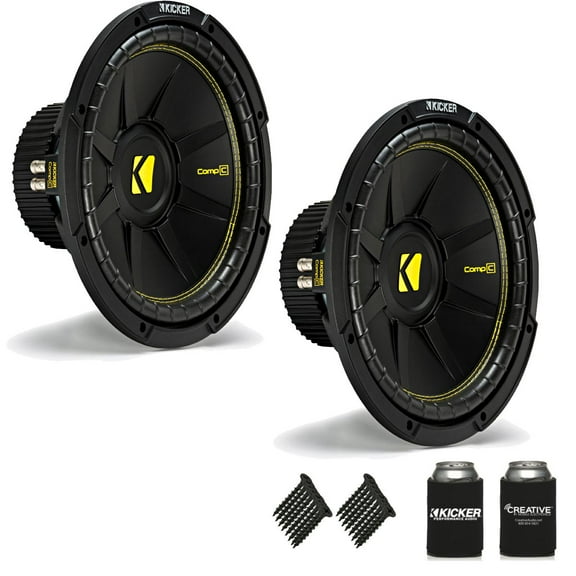 Kicker CWCD124 CompC 12" Subwoofers Bundle Dual 4-Ohm Voice Coil