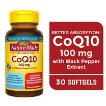 Nature Made CoQ10 100mg with Black Pepper Extract Softgels, Dietary Supplement, 30 Count