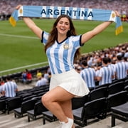 Couver Reversible National Soccer Fan Scarf - Soft Knit Polyester Country Flag Design For Sports, Fan Accessory for Game Day, ARGENTINA