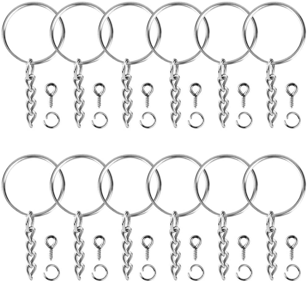 100x Split Rings Small Key Rings Chain Bulk Keychain Rings For Keys Organization 