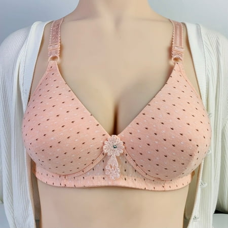 

Rbaofujie Bras for Women Sexy Bra Gathers Full cup Lace Unrimmed Jacquar d Underwear For Women 100% Cotton Bra Women