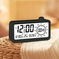 thumbnail image 1 of Digital Alarm Clock | Large LED Display | 3-Level Dimmer | Adjustable Volume | Battery Backup | Snooze Function | Temperature & Date | White Blue | ABS | 15x4x8cm | Desktop Bedroom Timer, 1 of 7