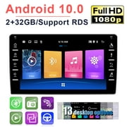 Android 10.0 Car audio 2G 32G Double Din GPS Car Stereo Radio 8'' HD 1080P 2.5D Tempered Glass Mirror Car MP5 Player with Bluetooth WIFI GPS FM Radio Receiver Suppport Rear Camera