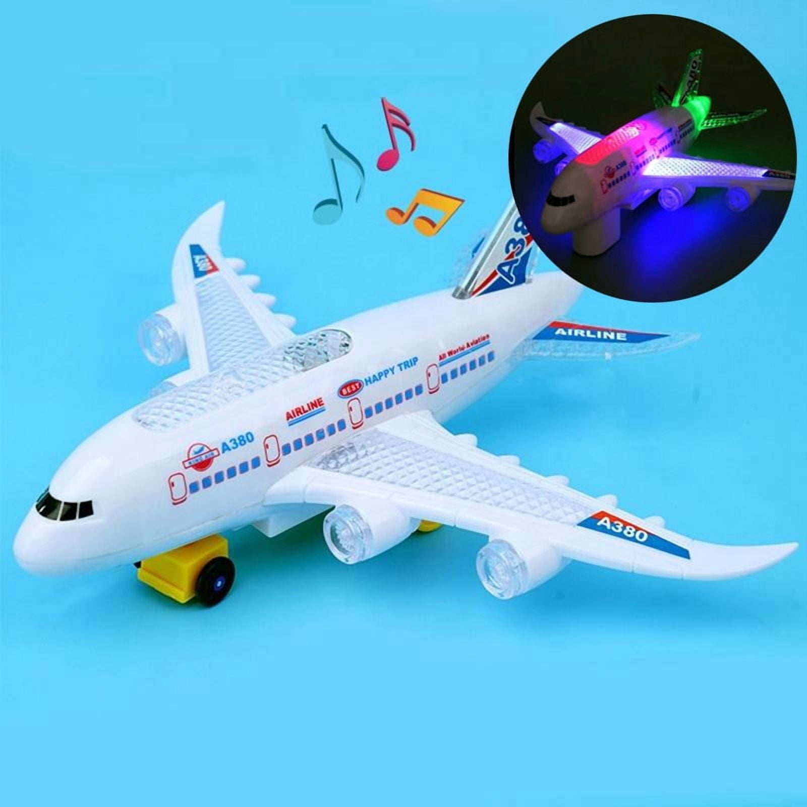 Electronic Aeroplane Toy with Music & Light Airplane Toy Electric Detachable Plane Toys Autopilot Automatic Obstacle Avoidance