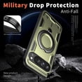 thumbnail image 3 of KOMI Magnetic Case for Google Pixel 9A with Rotatable Ring Holder [Compatible with MagSafe] Military Shockproof Kickstand Protective Case for Google Pixel 9A, Green, 3 of 5