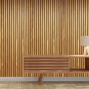 3D Wood Wall Panels | Acoustic Panels for Interior Wall Décor on Felt Back Board | Decorative Slat Panels for Wall and Ceilings | White Oak - 8 x 1 ft. x 2 Pack