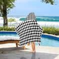thumbnail image 3 of Yayeee Kids Hooded Towel with Hand Pockets Beach Soft Absorbent Bath Wrap 50 x 23.5 inch, Black and White Geometric, 3 of 5