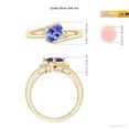 thumbnail image 4 of ANGARA Natural 1.25 ct Tanzanite and Diamond Split Shank Ring in 14K Yellow Gold for Women (Size-8x6mm) | December Birthstone, Birthday, Anniversary, Jewelry Gift for Women | Natural Tanzanite Ring, 4 of 9