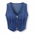 thumbnail image 5 of Denim Corset Top for Women Strapless Zip Front Bustier Going Out Crop Jean Tops Sexy Y2K Outfits Clothes, 5 of 6