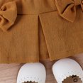 thumbnail image 4 of IWEMEK Infant Girls Outfit Winter Ruffle Long Sleeve Knitted Shirts Coffee Bowknot Mini Skirts School Clothes 3-12M, 4 of 7