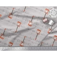 thumbnail image 3 of Soimoi Tissu Velours Gris Notes & Guitare Instrument de Musique Imprimé Tissu au Mètre 58 Pouces de Large, 3 of 5