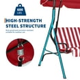 thumbnail image 4 of CazToi 3 Seat Outdoor Porch Swing with Stand Adjustable Canopy Waterproof Cushions Steel Frame, 4 of 6