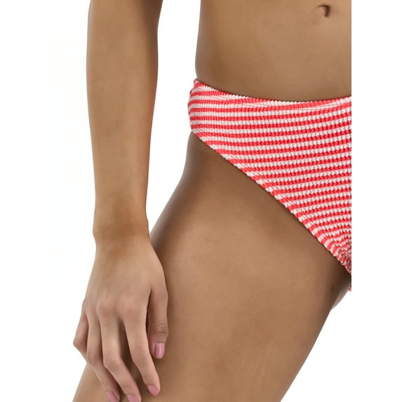 No Boundaries Striped Crinkle Swim Bottoms, Women's