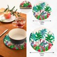 thumbnail image 2 of SKYSONIC 2 pcs Tropical Peacock Landscape Pot Holders Trivets, Heat Resistant Trivets,Palm Flamingo Exotic Cotton Thread Weave Mats for Hot Pads Pans Pot Bowl Teapot, 2 of 7