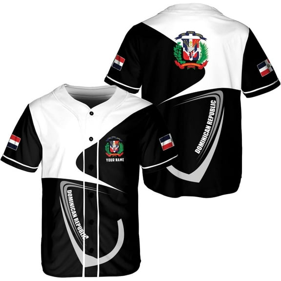 Custom Dominican Republic Baseball Jersey Dominicana Republic Shirt for Team Dominican Flag Jerseys for Men Women (S)