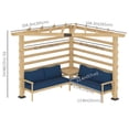 thumbnail image 3 of Outsunny 9' x 9' Corner Pergola w/ Conversation Set , Natural and Blue, 3 of 9
