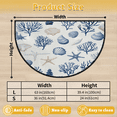 thumbnail image 3 of CURLYOOT Starfish and Seashells Ocean Coral Half Round Door Mat 40'' x 63'', Indoor Outdoor Entrance Rug, Semi Circular Area Rug, Non Slip Washable Absorbent Doormat, Laundry Room Rug, 3 of 7