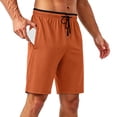 thumbnail image 2 of Men's Long Basketball Shorts with Zipper Pocket 9"/11'' Quick Dry Gym Shorts Lightweight Athletic Shorts for Men (Orange,XXXL), 2 of 5