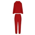 thumbnail image 6 of Lindreshi Sweat Suit for Women 2 Piece Set Women's Long Sleeve Solid Long Sleeve Hoodie Tops Set Elastic Waist Long Pants, 6 of 7