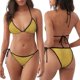 thumbnail image 3 of Fotbe Gold Shiny Traje de Baño para Mujer de Dos Piezas – Bikini Sexy de Tirantes Tipo Halter con Diseño Triangular, 3 of 6