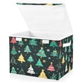 thumbnail image 2 of Storage Box With Lid 16.5x12.6x11.8In Foldable Stacked Household Storage Box Colorful Cute Christmas Tree, 2 of 7