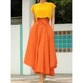 thumbnail image 3 of Osfvolr Women'S Elegant High Waist Casual Irregular Bohemian Maxi Dress with Pockets Orange Red M, 3 of 7