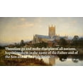 thumbnail image 2 of ArtsyQuotes 14x10 Gold Ornate Wood Framed with Double Matting Museum Art Print Titled - Bible Verse Quote Matthew 28:19, Benjamin Williams Leader - Worcester Cathedral, 2 of 4