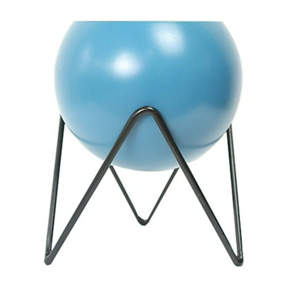 SDFGTstore Round Vase Planter with Potted Plant Stand Modern Metal Flower Pot Indoor Plants Display Rack Garden Home Decor