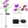 thumbnail image 3 of Spencer 2 Pack Outdoor Solar Garden Stake Lights Solar Powered Lights with 8 Lily Flowers, 7 Color Changing LED Solar Garden Lights for Patio, Yard, Lawn, Pathway (Purple), 3 of 11