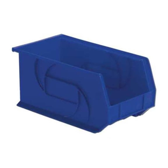 Hang & Stack Storage Bin, Plastic, Blue, 7 in H, 8 1/4 in W, 14 3/4 in L