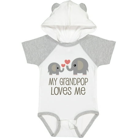 

Inktastic My Grandpop Loves Me Elephant Gift Baby Boy or Baby Girl Bodysuit