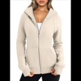 thumbnail image 1 of Sudaderas con Capucha y Cremallera para Mujer, Chaquetas de Forro , Sudaderas de Gran Tamaño, Conjuntos de Moda de Otoño, Suéteres, Ropa de Invierno. Albaricoque S, 1 of 9