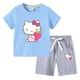 thumbnail image 5 of Camiseta con estampado de dibujos animados de verano de Hello Kitty + Pantalones casuales traje de dos piezas de manga corta de algodón para niños y niñas pueden usar, 5 of 5